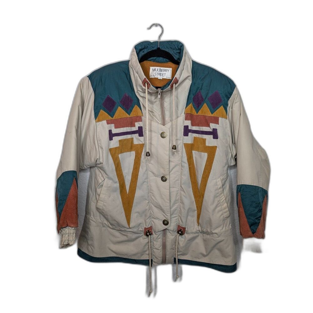 Vintage Mulberry Street Womens Southwestern Style Coat Jacket Sz L Ranch Prairie